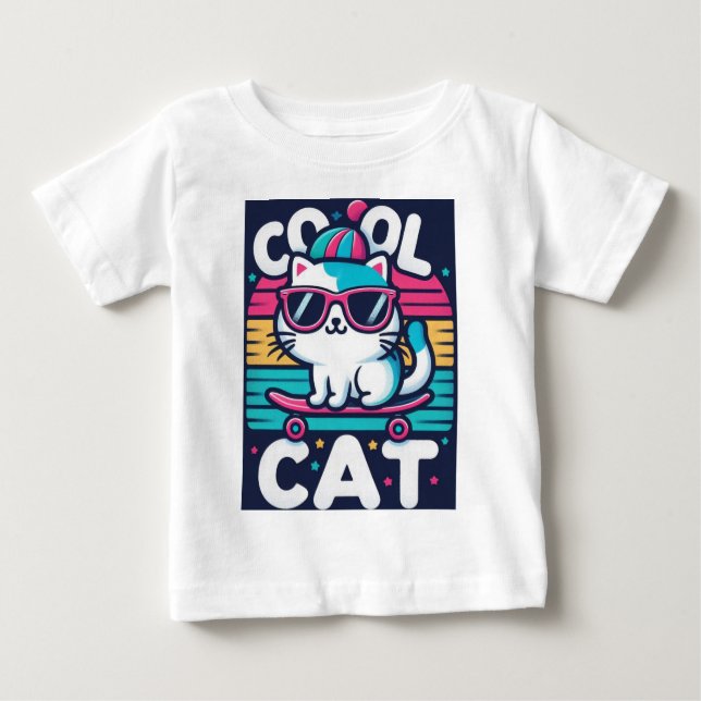 Coole Katze Baby T-shirt (Vorderseite)