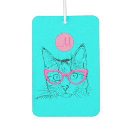 Coole Katze für Katzen Liebhaber Girly Mit Monogra Autolufterfrischer