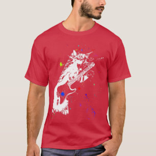 Coole Katze Gitarre Gitarrist Liebhaber Instrument T-Shirt
