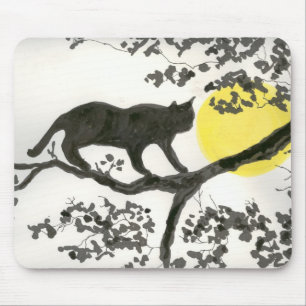 Coole Katze im Baum Mousepad