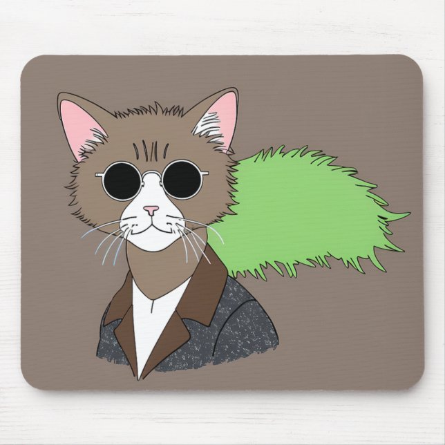 Coole Katze in Shades Retro Mouse Pad Mousepad (Vorne)