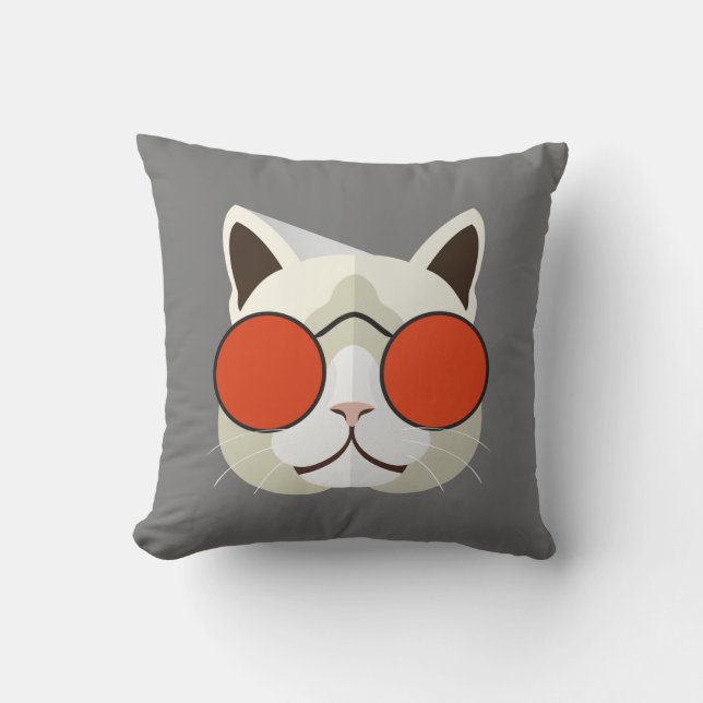 Coole Katze in Sonnenbrille Kissen (Vorderseite)