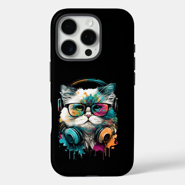 coole Katze iPhone 16 Pro Hülle (Rückseite)