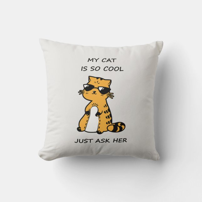 Coole Katze Kissen (Vorderseite)