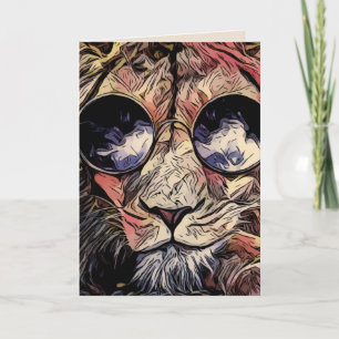 Coole KATZE-LION BIRTHTAG-KARTEN Karte