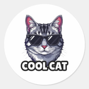 Coole Katze Lustiger Aufkleber