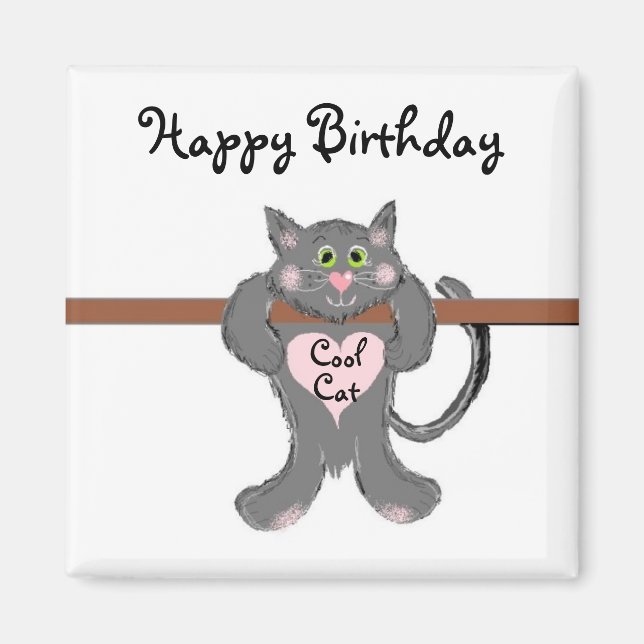 Coole Katze Magnet (Vorne)