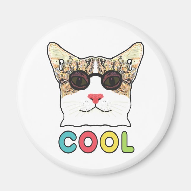 Coole Katze Magnet (Vorne)