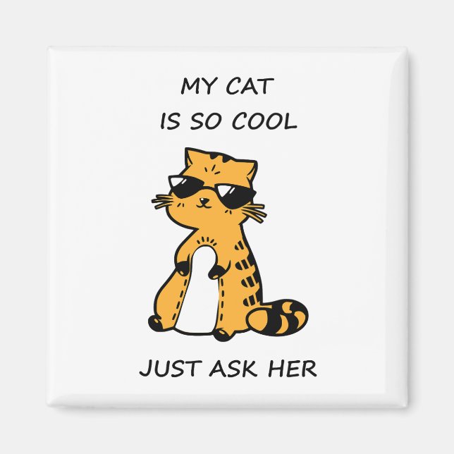 Coole Katze Magnet (Vorne)