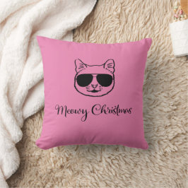 coole Katze "Meowy Christmas" in Shades Kissen