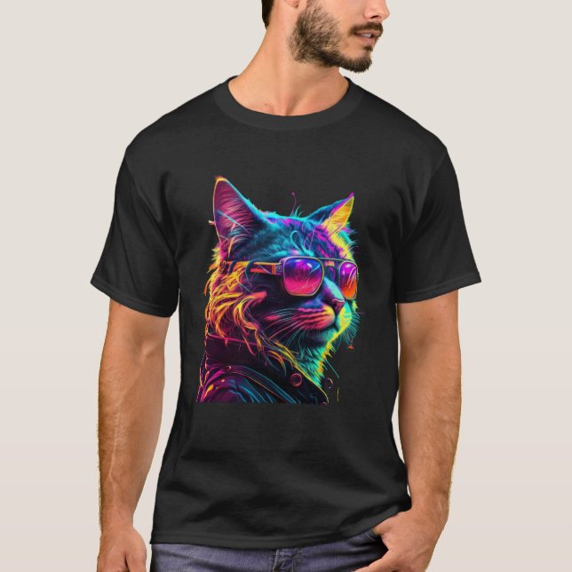 Coole Katze mit Brille  1 T-Shirt (Vorderseite)