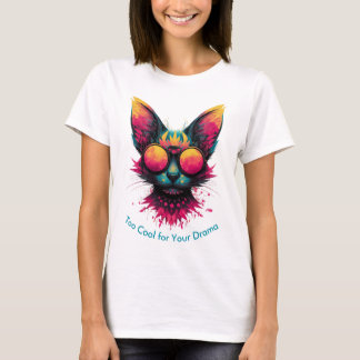 Coole Katze mit Brille Damen T-Shirt