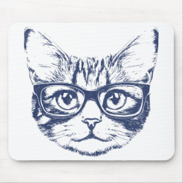 Coole Katze mit Brille Mousepad