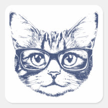 Coole Katze mit Brille