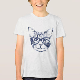 Coole Katze mit Brille Tri-Blend Shirt