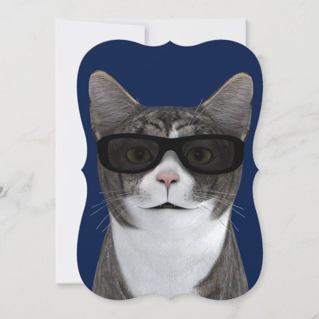Coole Katze mit schwarzer Sonnenbrille (Vorderseite)