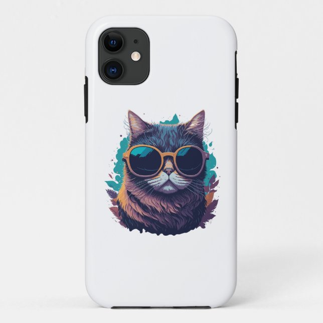 Coole Katze mit Sonnenbrille Case-Mate iPhone Hülle (Rückseite)
