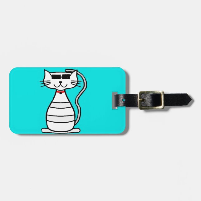 Coole Katze mit Sonnenbrille Gepäckanhänger (Vorderseite horizontal)