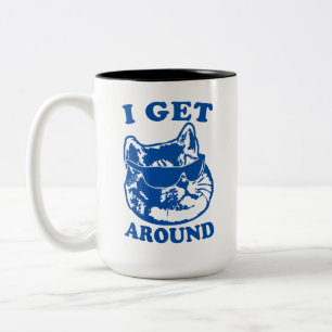 Coole Katze mit Sonnenbrille ich komme um Zweifarbige Tasse