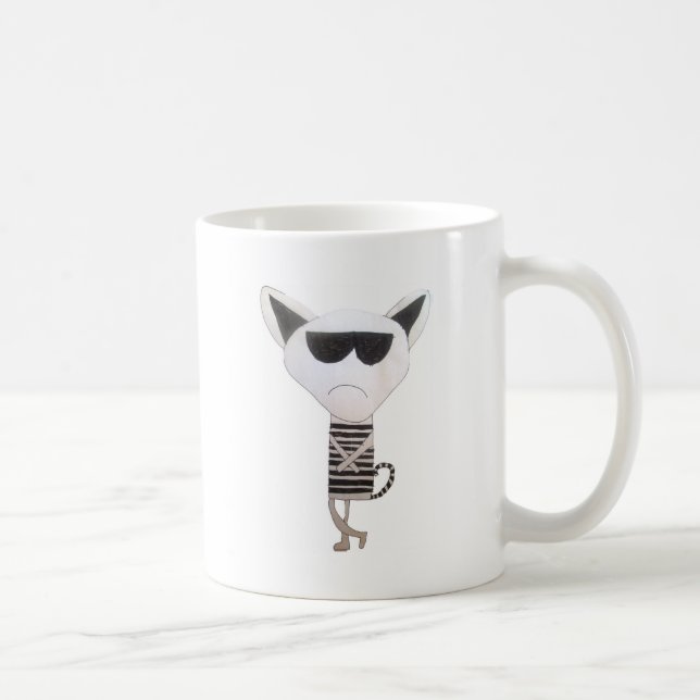 Coole Katze mit Sonnenbrille Kaffeetasse (Rechts)