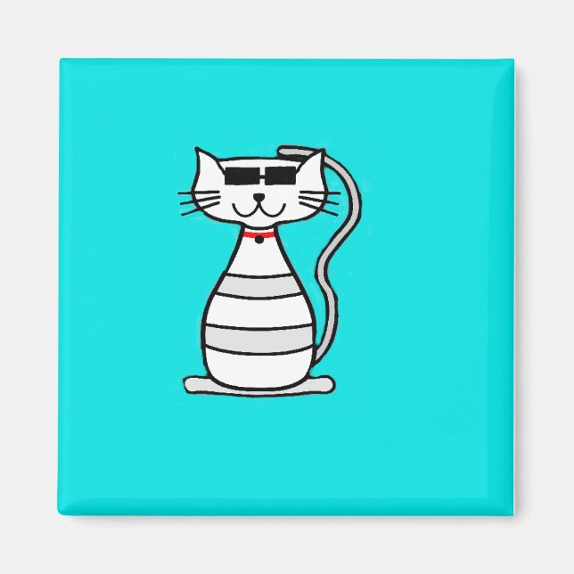 Coole Katze mit Sonnenbrille Magnet (Vorne)