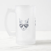 Coole Katze mit Sonnenbrille Mattierte Tasse aus G
