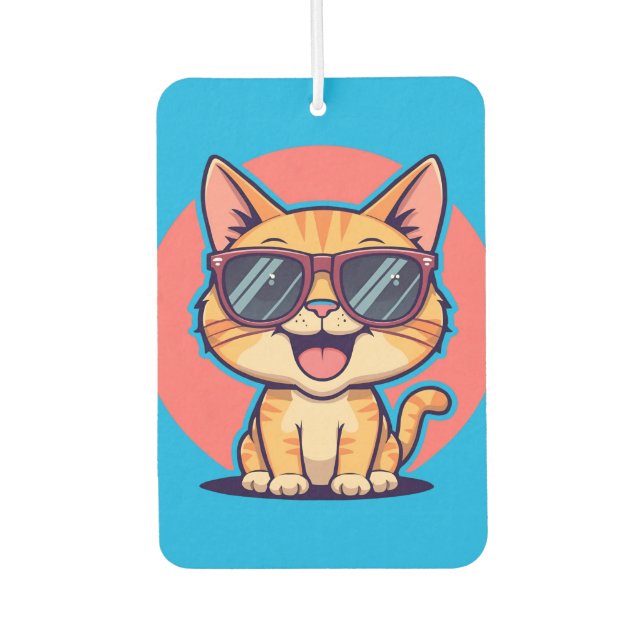 Coole Katze mit Sonnenbrille - Niedliche Schöne Kü Autolufterfrischer (Vorderseite)