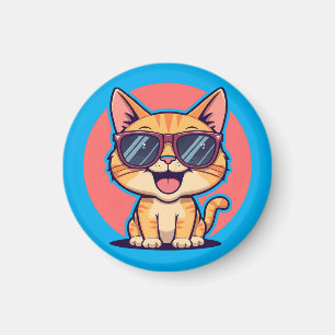 Coole Katze mit Sonnenbrille - Niedliche Schöne Kü Magnet