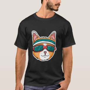 Coole Katze mit Sonnenbrille Retro-Spaß-Kunst T-Shirt
