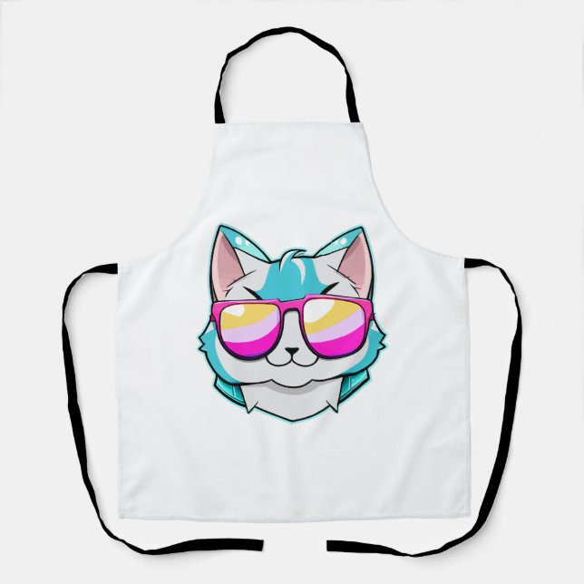 Coole Katze mit Sonnenbrille Schürze (Vorderseite)