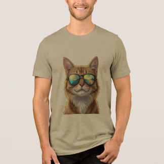 Coole Katze mit Sonnenbrille T-Shirt Tri-Blend Shirt