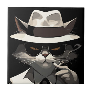 Coole Katze Noir: Suave und mysteriöse Feline Fliese