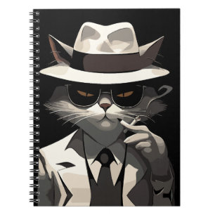 Coole Katze Noir: Suave und mysteriöse Feline Notizblock