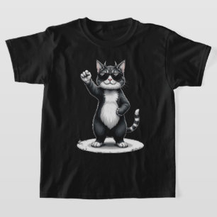 Coole Katze Rock Tänzer T-Shirt Lustiges Tier Mu