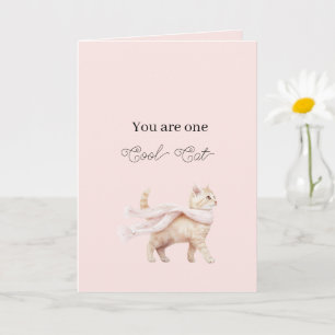 Coole Katze Rosa Schal Geburtstag Karte