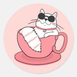 Coole Katze Runder Aufkleber