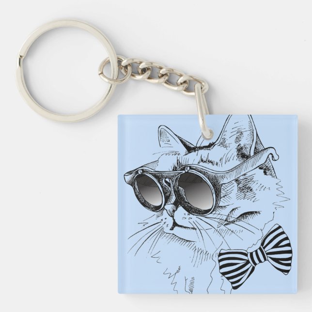 Coole Katze Schlüsselanhänger (Vorderseite)
