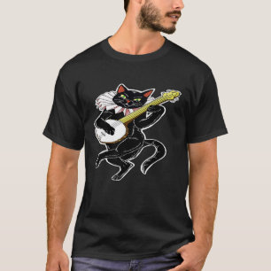 Coole Katze spielt Banjo Kätzchen Instrumentenspi T-Shirt