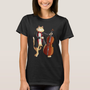 Coole Katze spielt Cello Lustige Katze Instrumente T-Shirt