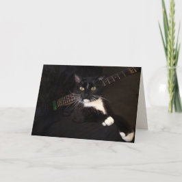 Coole Katze und Gitarre zum Geburtstag Karte