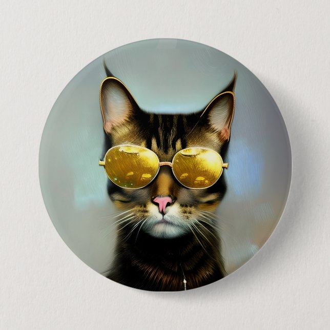 Coole Katzen für stilvolle Leute Button (Vorderseite)