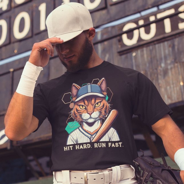 Coole Katzen Geschenke für Baseball-Spieler Liebes T-Shirt (Cool Cat Gifts for Baseball Players Lovers Coaches)