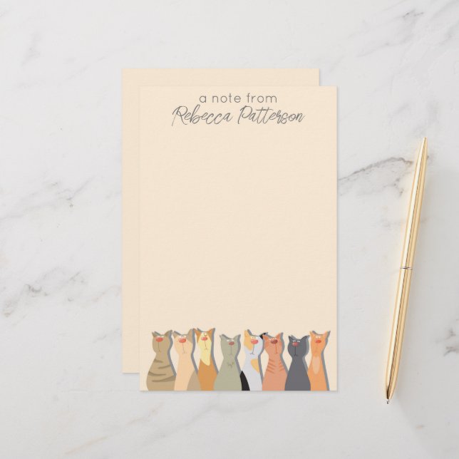 Coole Katzen - Geschirr Briefpapier (Vorderseite/Rückseite Beispiel)