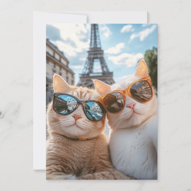 Coole Katzen in Paris Einladung (Vorderseite)