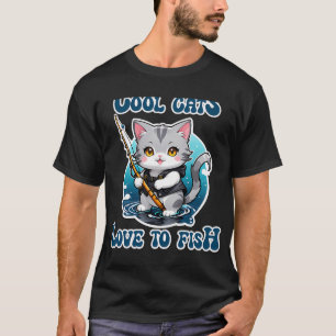 Coole Katzen lieben Angeln T-Shirt