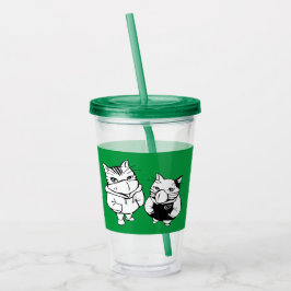Coole Katzen-Linie Zeichnend Gesichtsmasken Acryltrinkbecher