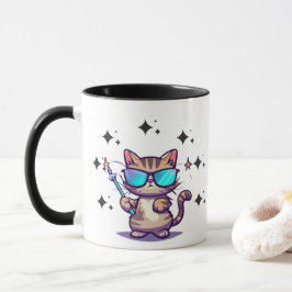Coole Katzen mit Brillen, die Magic Wands Star tra Tasse