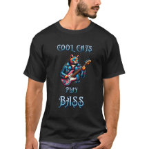 Coole Katzen spielen Bass