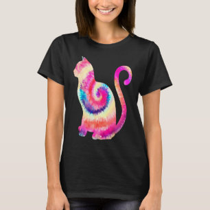 Coole Katzen und Kätzchen Gefärbte Krawatte Aquare T-Shirt