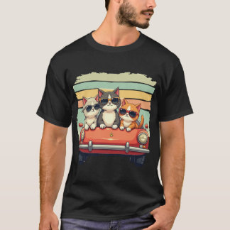 Coole Katzen unterwegs: Retro Vibes in Style T-Shirt